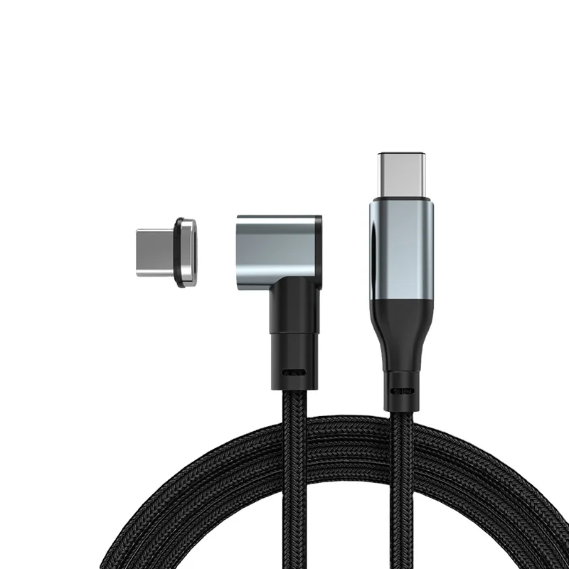 2M Type-c Magnetic USB2.0 Adapter for Macbook Side Suction PD100W Fast Charge Data Sync Conventor USBC Cable
