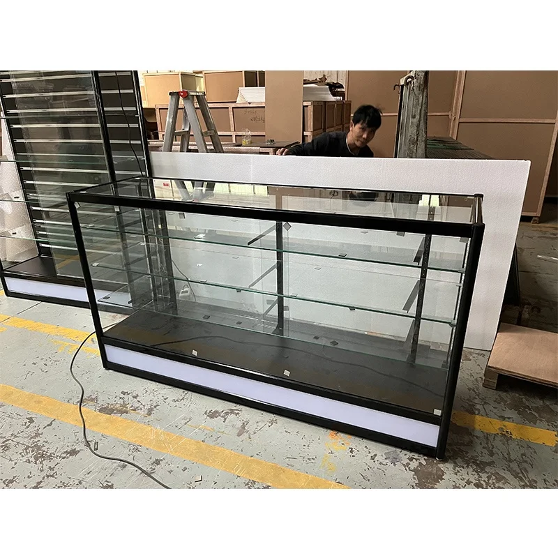 Smoke shop Display Counter 6 Feet Display Cabinets with LED Light Luxury Glass Display Showcase for Jewelry Shop Hot Sales