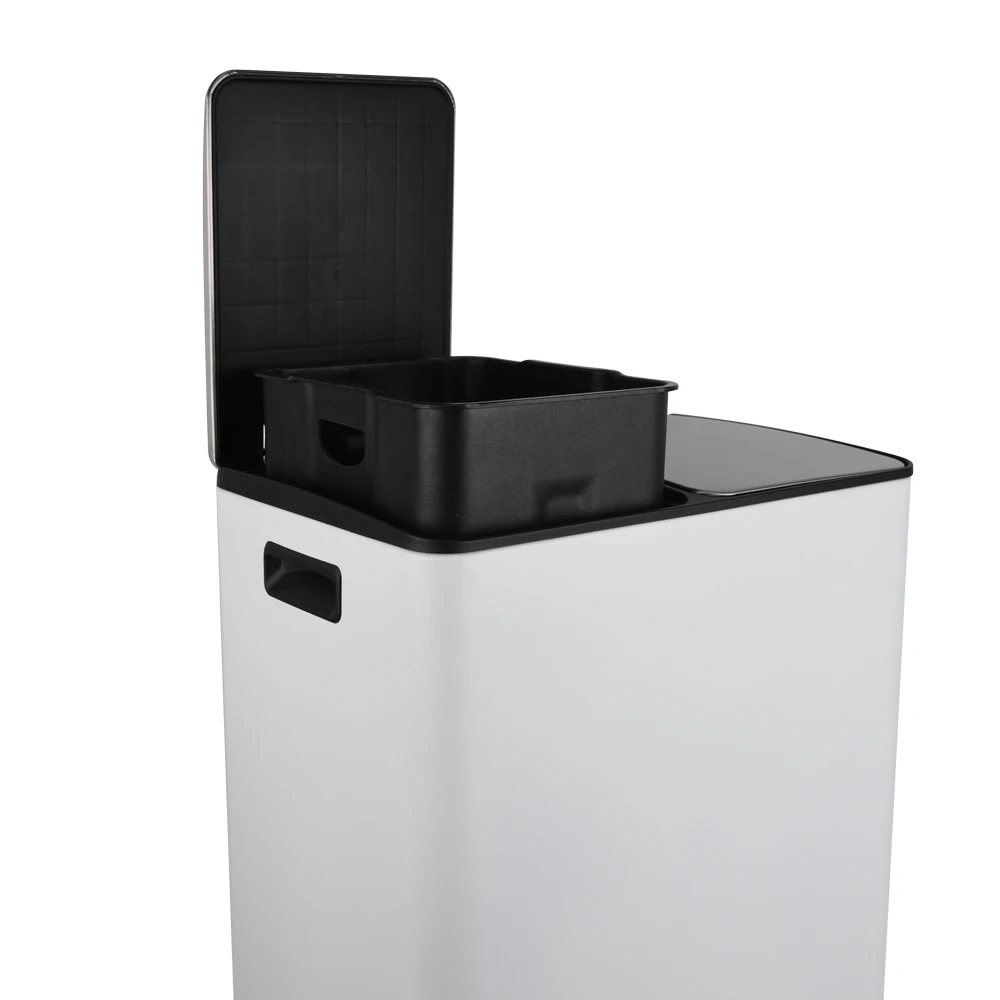 Waste Bin Metal Garbage Trash Best Bins Stainless Steel Separate Medical Luxury with Pedal Recycle Kitchen Outdoor 2 Two 60L