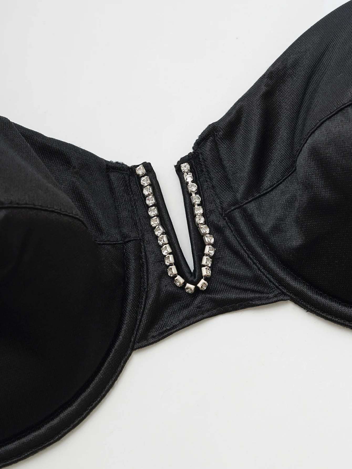 ready goods Two Piece New sexy Women Underwire Push Up Bra Thong Blue 2 Piece Lace Lingerie Set with diamond