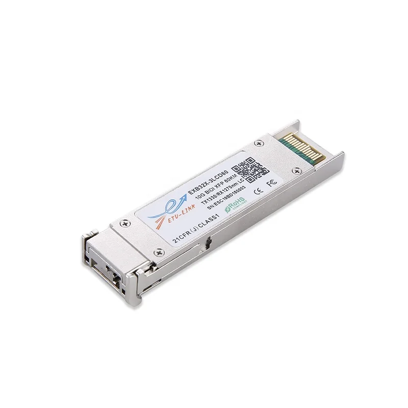 ETU-Link Free Technical Support 10G BiDi XFP 1330nm/1270nm DDM 60KM LC Bidirectional Fiber Optical Transceiver SFP Modules