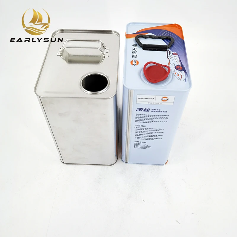 Square Paint Can With Plastic Handle and Metal Ear Made in China