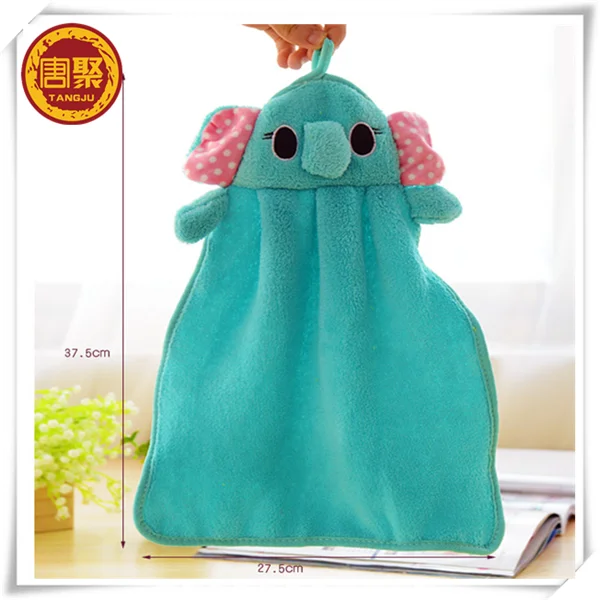 cartoon Coral Fleece microfiber towel hanging hand kitchen towel
