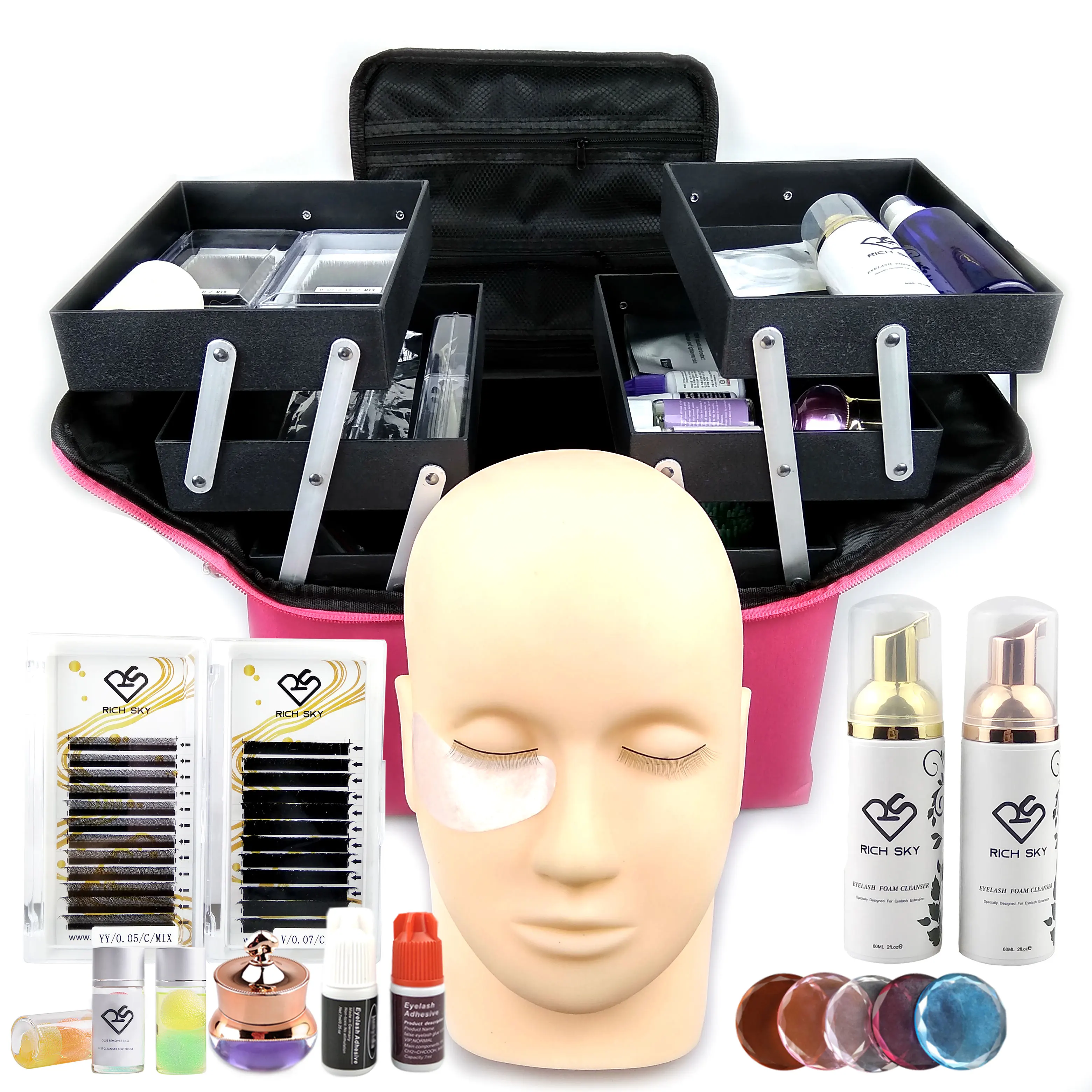 
Private Label Lashes Box Individual Extensions Tool Professional Eyelash Extension Kit 