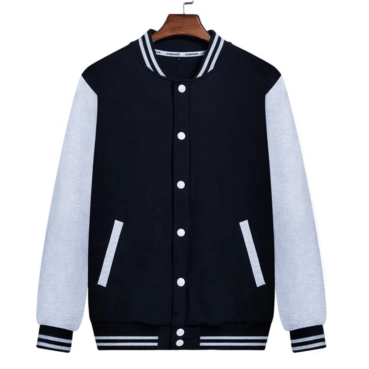 Custom Patchwork Long Sleeve Leisure Jacket High Street Loose Baseball Jacket