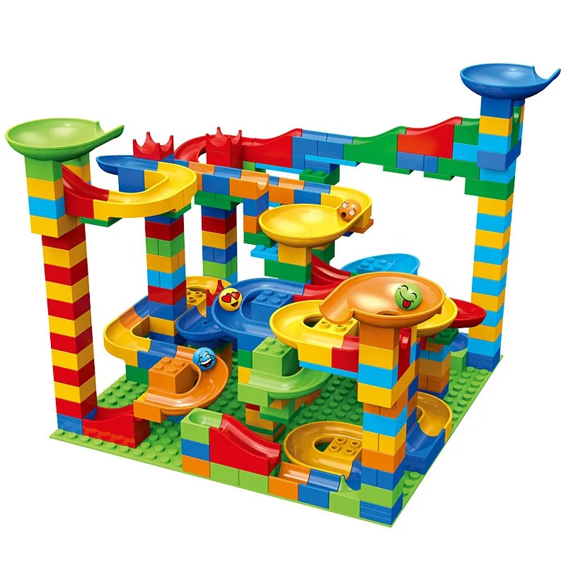 168pcs Race Run Block Variety Slide Track Building Blocks Funnel Slide early education small particle blocks toys set