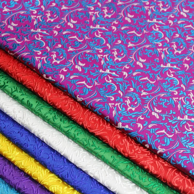 Wholesale satin costume materials Chinese brocade jacquard fabric for making cheongsam kimono