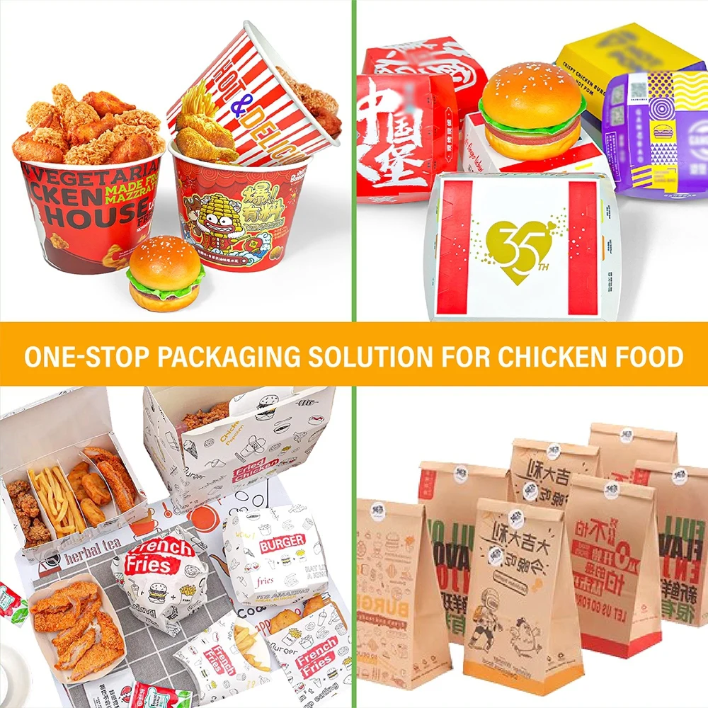 ZJPACK New Arrival Wholesale Custom Food Grade Products Fried Chicken Bucket With Logo 32OZ-170OZ