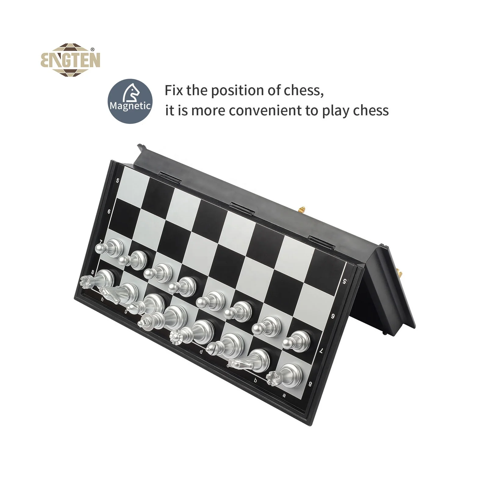 Chess Sets for Kids and Adults Collapsible Board Storage Base with Gold and Silver Pieces Chess Games