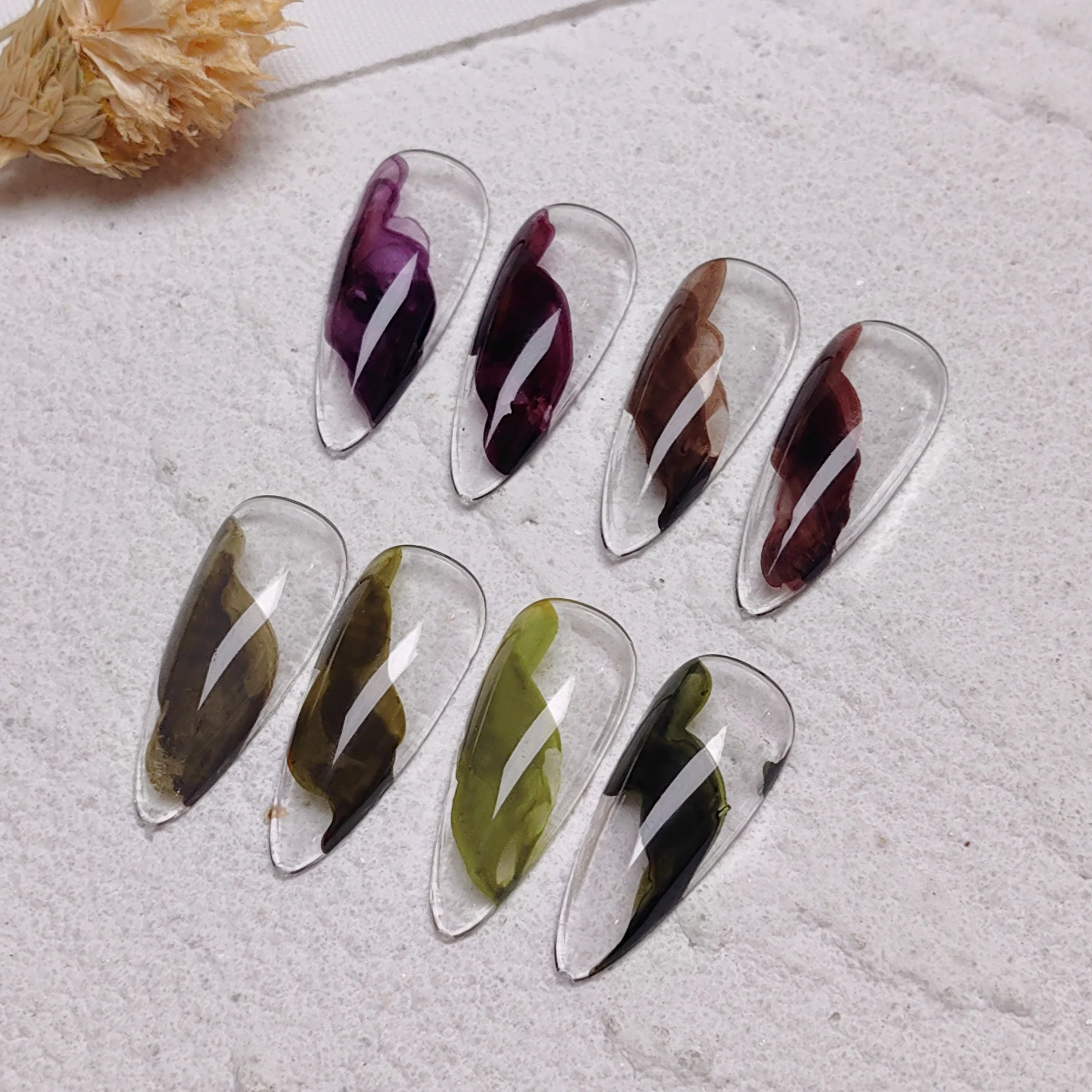 MH vegan halal gel polish marble onyx liquid pigment for paint glass nail polish oil bottle 15ml with brush double color powder