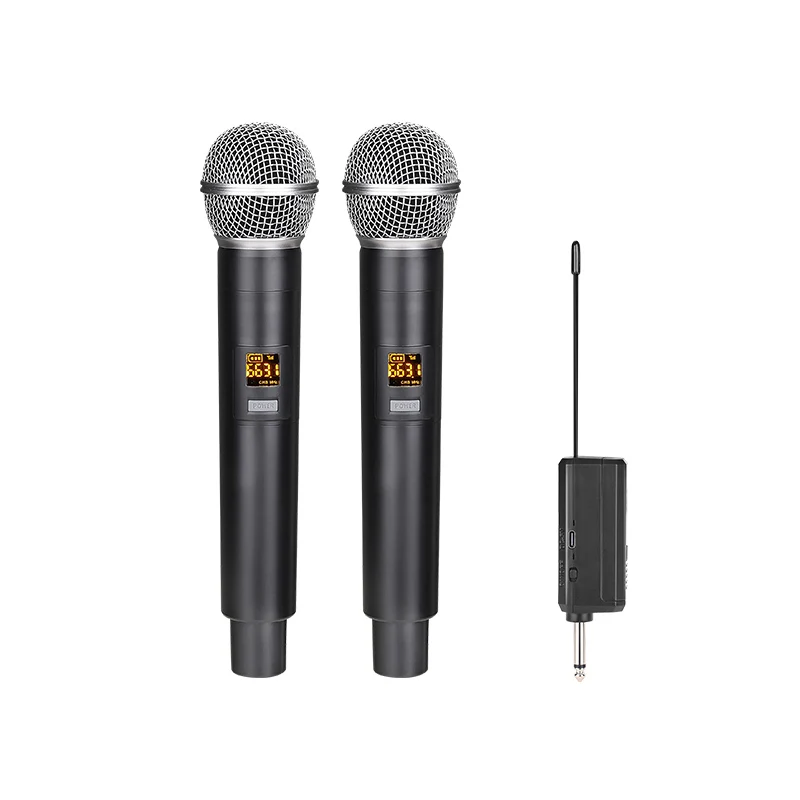 Wireless Handheld Microphone V U Segment FM Microphone Live Singing Church Host Home Outdoor Performance Show Digital Mic