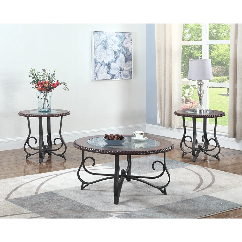 Wholesale Classical Style Home Furniture Stainless Steel Rectangle Glass Coffee Table
