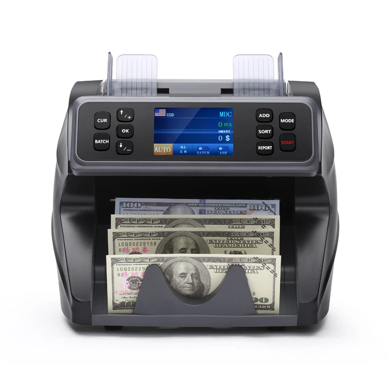 Top Loading Dual CIS mix cash counting machine CIS bill value counting machine for all most 20 kinds currencies in the world