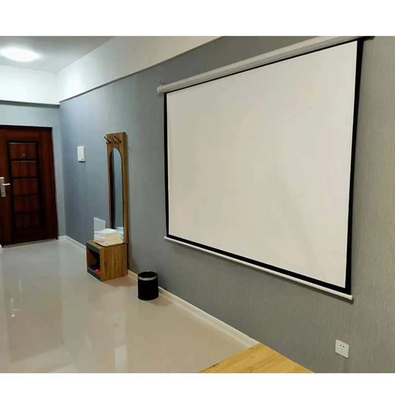 Electric White fiber 72 Inch 16:9 Projector Screen Motorized Roll Remote control lifting Projection Screens