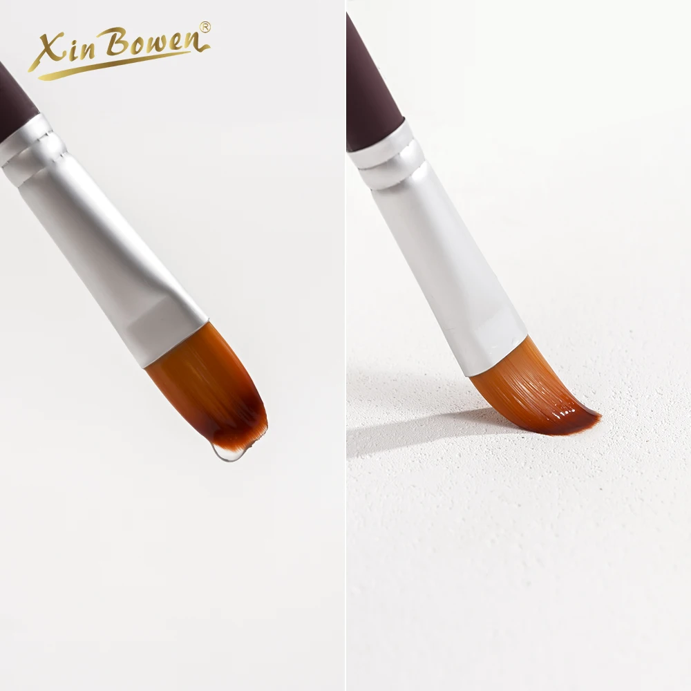 Xin Bowen Master Paintbrush 5 Pieces Matte Brown Pure Wood Handle Artist Painting Brush For Watercolor Acrylic And Oil Drawing