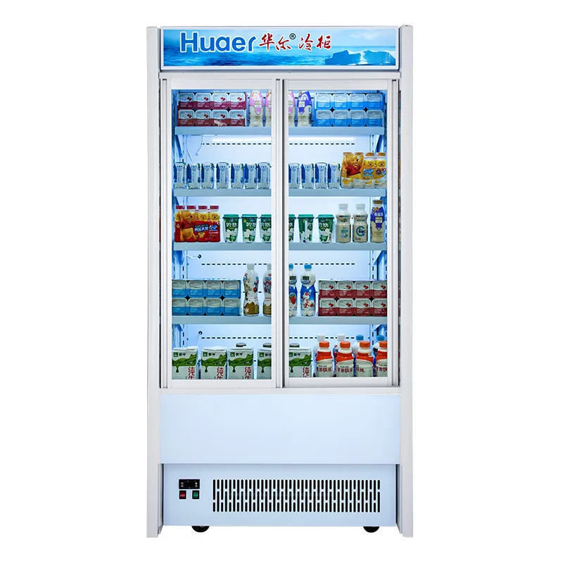 commercial used sliding door showcase mini vegetable refrigerator