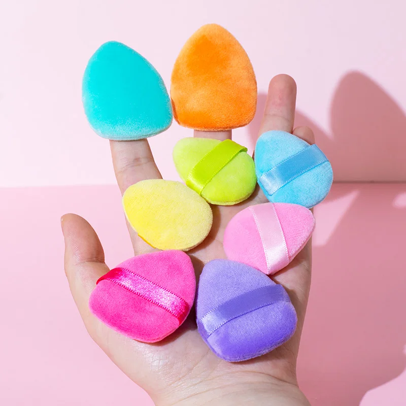Small size cotton microfiber finger makeup powder sponge foundation makeup puffs for under eyes and nose