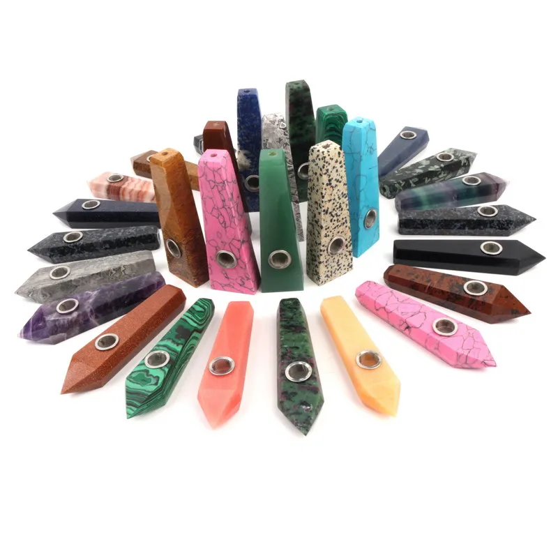 2021  Glass Accessories Weed Rough Quartz Stone Crystal Tobacco weed Smoking Pipes for gifts