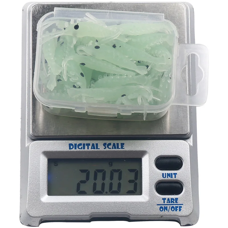 Manufacturers wholesale luminous soft lure bait small grass shrimp fresh sea water general 3cm 50pcs boxed