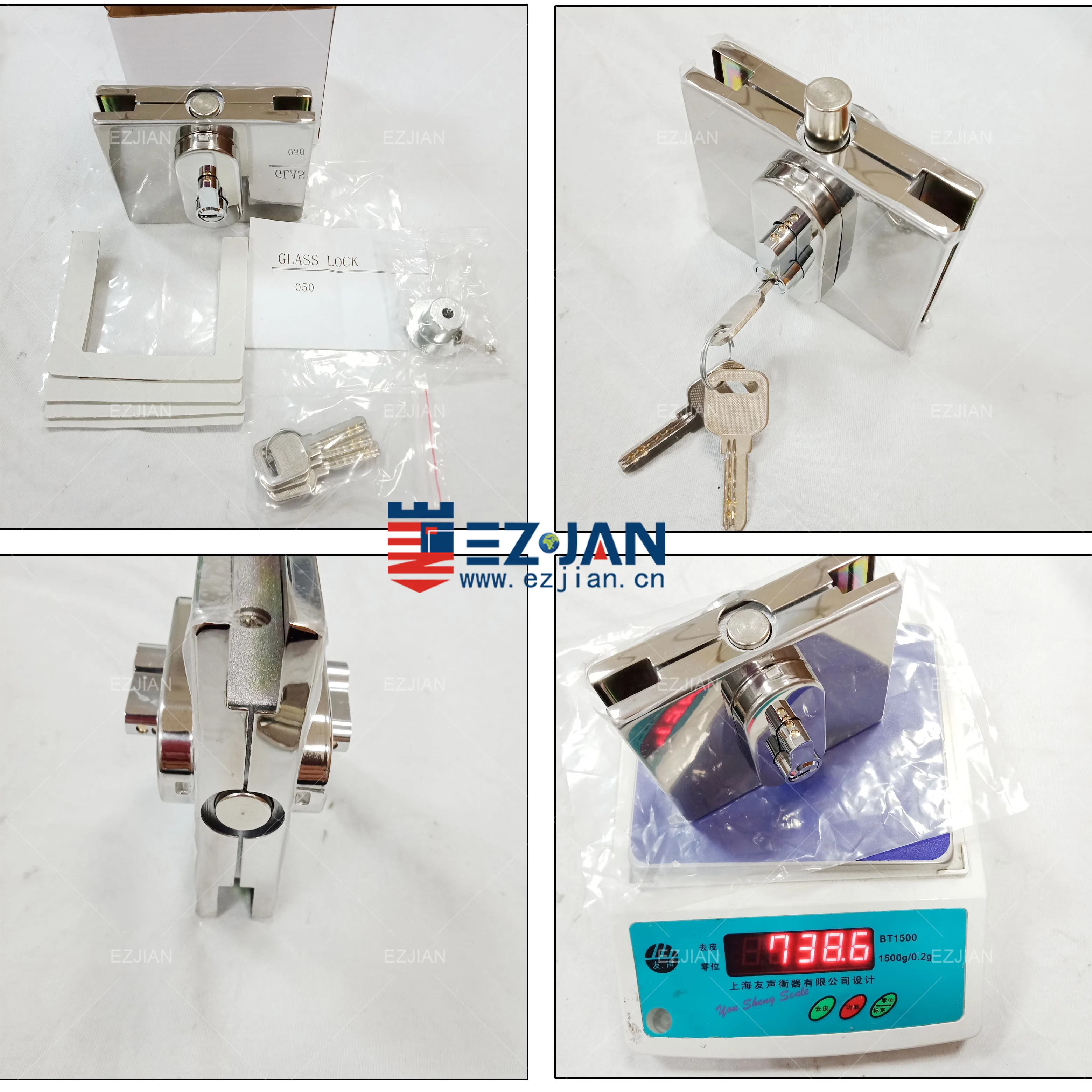 high quality glass sliding door handle zinc alloy lock