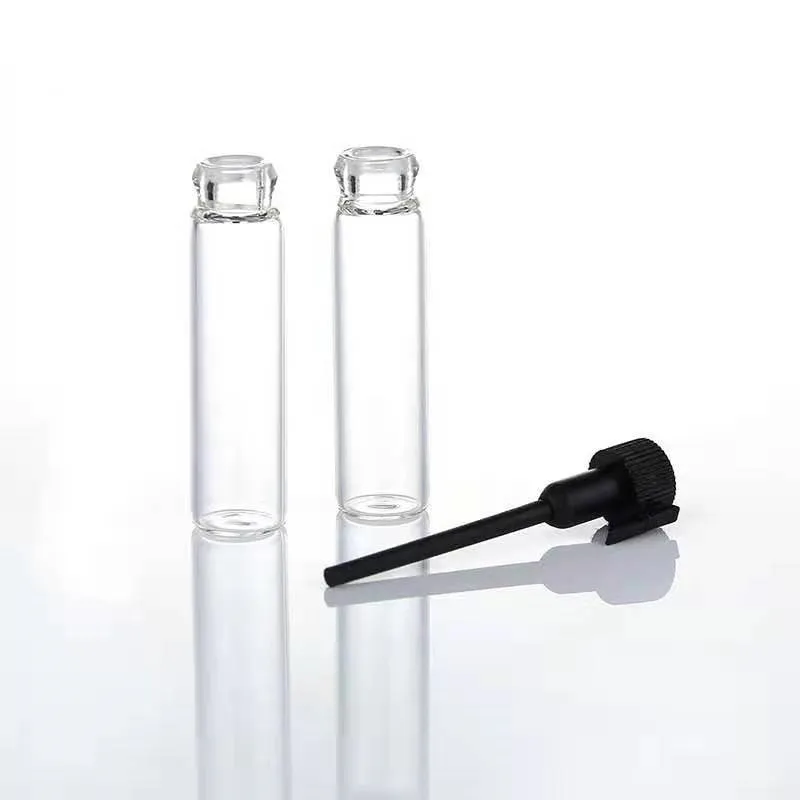 Free Samples 2ml 3ml 5ml 10ml Round Clear Black Amber Refillable Sample Perfume Atomizer Tester Bottle with Spray Pump Cap