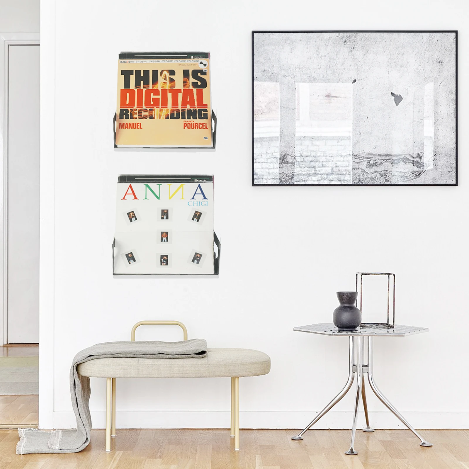 Customized Design OEM Metal Cd Dvd Display Storage Racks Organizer Wall Mounted LP Vinyl Record Holder