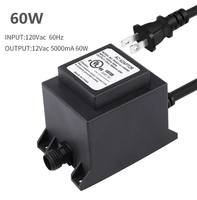 Factory Directly IP-68 24W 60W 100W Waterproof Power Supply Camera Rainproof Transformer Adapter Outdoor LED Lighting