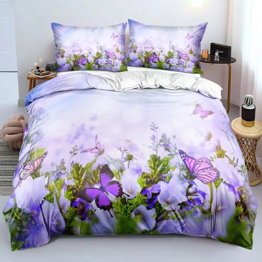 Textile Bedding Set Duvet Cover 3pcs Opp Bag Customized 3D Print Cartoon Soft Comfortable Home Sunflower 100% Polyester Woven 40