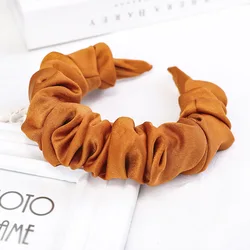 Korean hot sale pleated headband cute lady soft cloth net red all-match hair accessories women