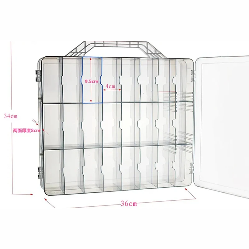 48 Grid Double Layer Storage Box With Handle Essence Nails Accessories Nail Polish Storage Case