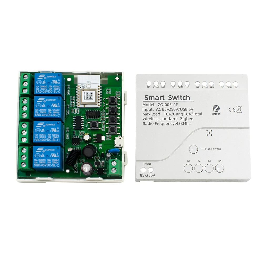 220V 85-250V Zigbee Relay Module Remote Control Self-lock Wireless Delay Relay for Smart Intelligent Work with Alexa Google Home