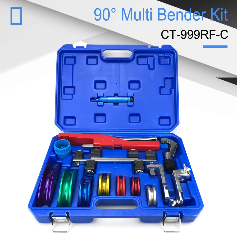 Combined copper pipe bender CT-999RF-C (New Plastic box) 6-22mm with reverse bending belt CT-274