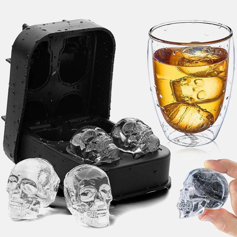 Best-Selling 3D Silicone Mold Eco-Friendly Ice Cube Maker & Chocolate Mould Tray DIY Ice Cream Whiskey Wine Cocktail Ice Cubes