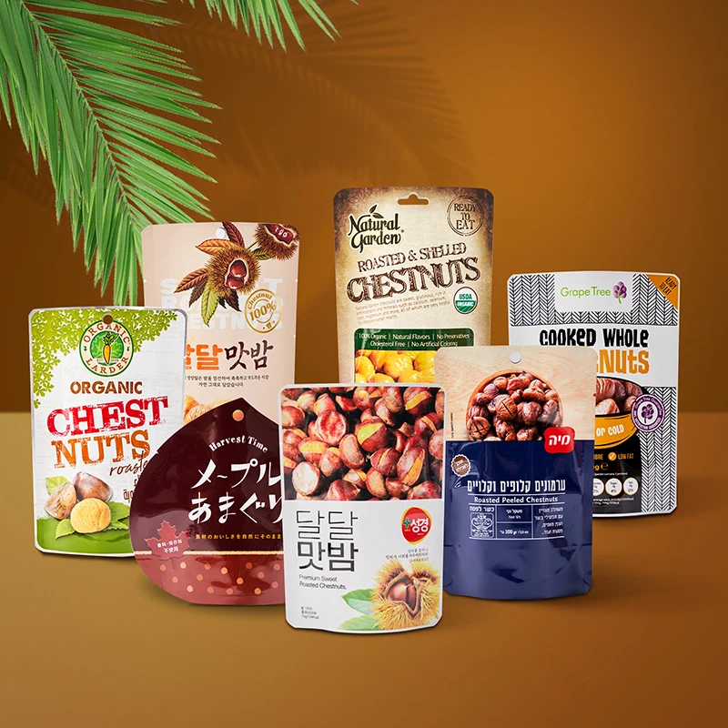 Food Grade Dried Fruit Package Dry Food Pouch Packing Packaging Snack Nuts Chestnut  Packaging Bags With Zipper
