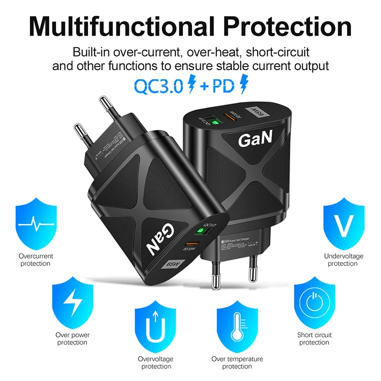 65W Fast Charger with Gan Tech