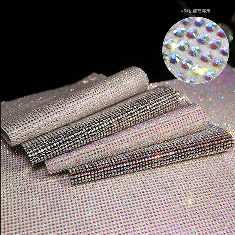 
Car Decoration Stickers Colorful Rhinestone White Crystal Car Bling Sparking Sticker DIY 