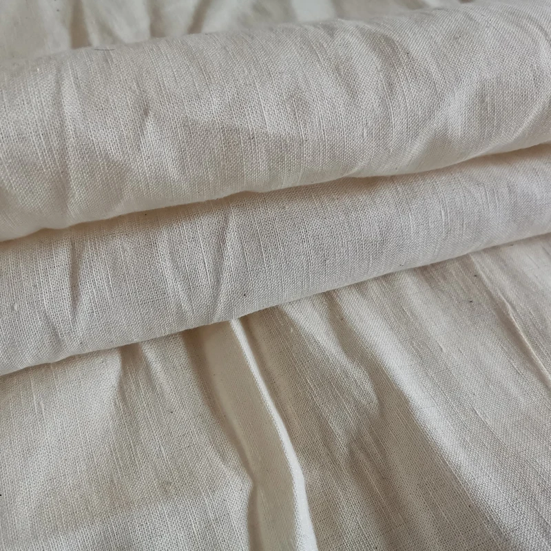 linen cotton interweave raw fabric 63in no dyed flax blended cloth Film shopping bag kitchen with rough unmodified griege goods