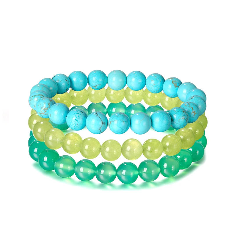 3 шт./набор, зеленый агатовый браслет