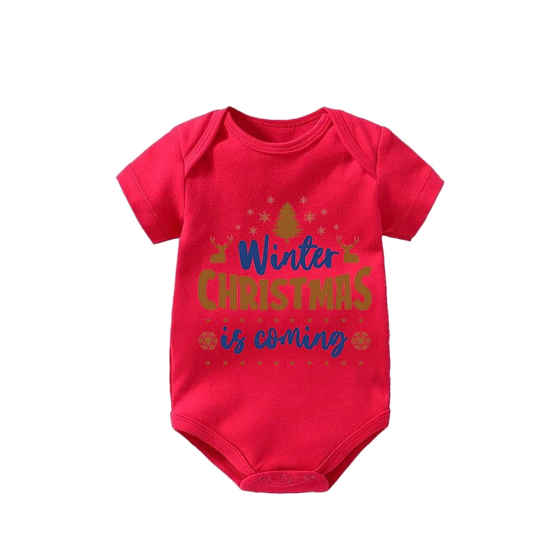 Custom Baby clothes high quality 100% combed cotton baby clothes christmas my first christmas baby girl christmas clothes