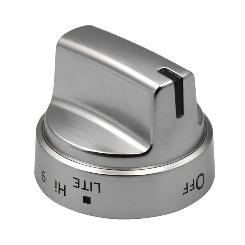 Stainless Steel Colored Plastic Control Knob WB03X24818 G.E Stove Knobs Replacement