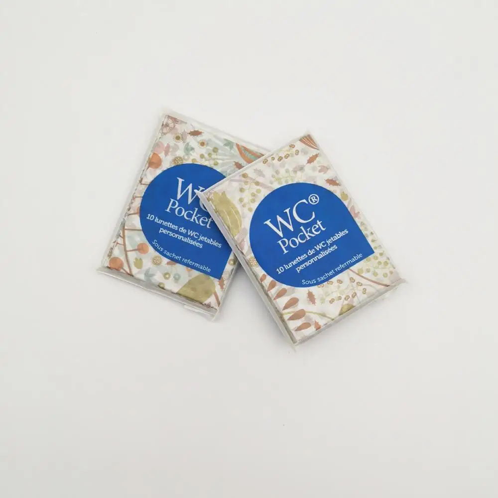 
OEM Hot sale cute printed pocket paper disposable toilet seat cover 
