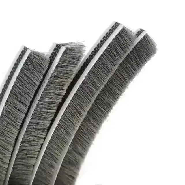 Factory Weatherstrip Door Brush Weather stripping grey silicon wool pile 7*6mm size antidust window seal strip