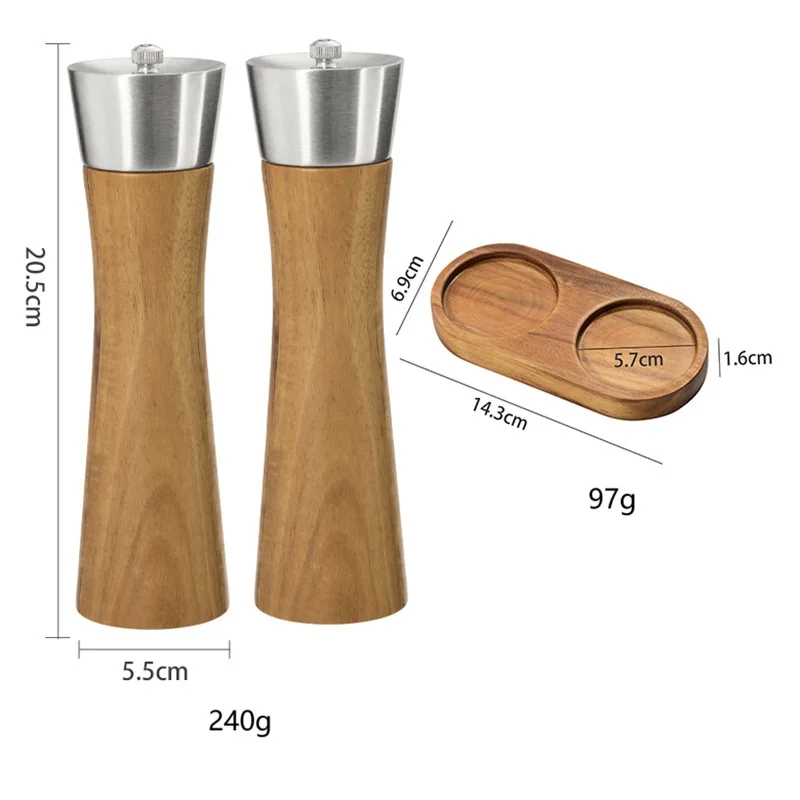 Wooden herb grinder salt and pepper spice mills manual for kitchen and home