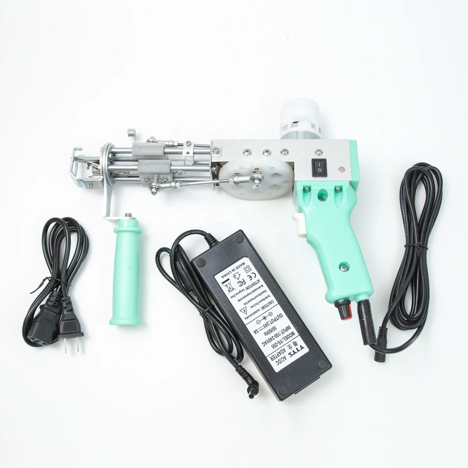 2 in 1 Tufting Gun with Cut Pile and loop Pile Rug Carpet Making Machine Green color