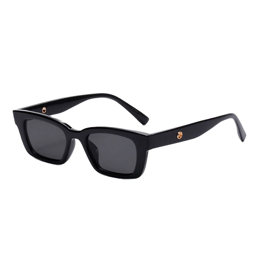 New Rectangle Narrow Frame Mens Sunglasses Brand Designer Fashion Black Sun glasses for Women Anti-UV