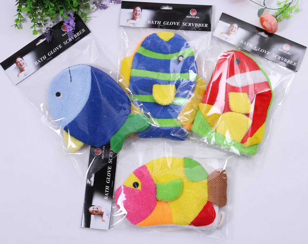 Cartoon Bath Gloves Rabbit Monkey Frog Duck Scrub Bath Towel Beauty Children bath gloves