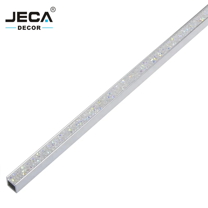 JECA Home Decor For Bathroom Tile Accessories For Wall Decoration Luxury Aluminum Tile Trim With Glass Diamond Decoration