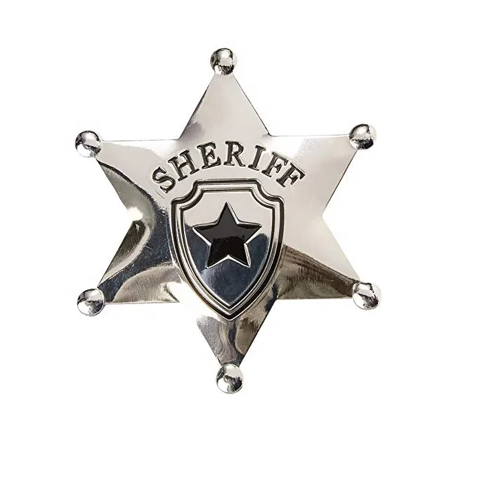 sheriff badge, sheriff star badge, custom metal badge