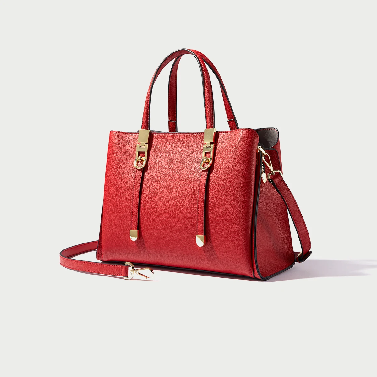 2022 High Capacity Hand Bags Private Label Bags Red Color Women Shoulder Handbags Ladies Genuine Leather Cross body Tote
