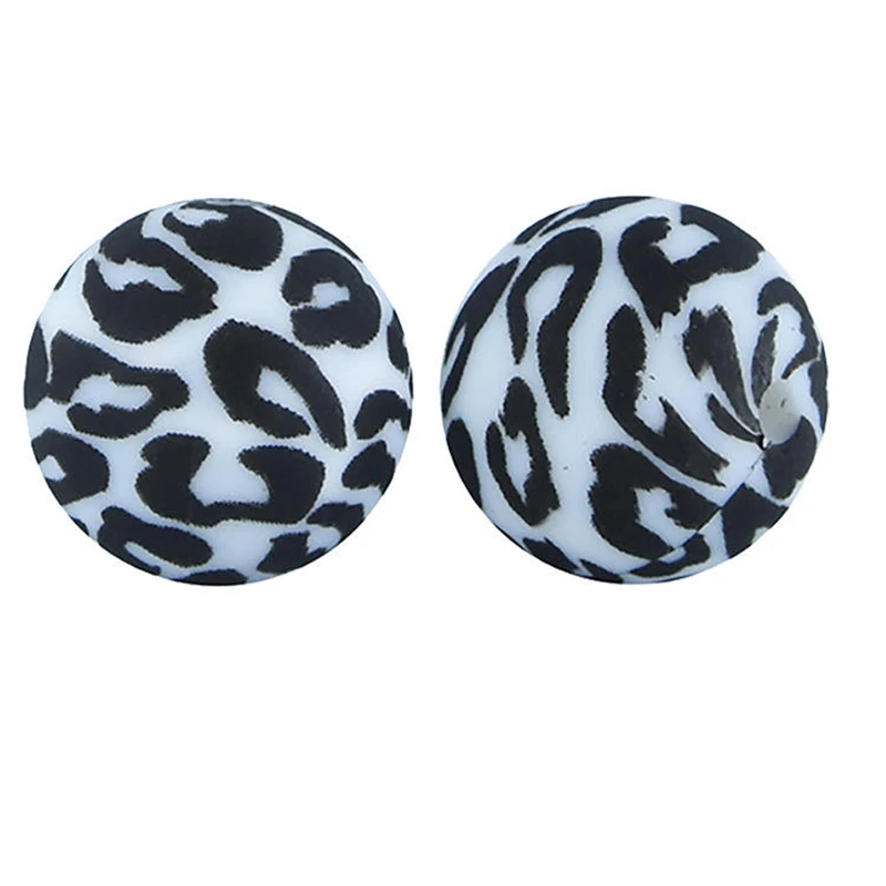 Hot Selling Newborn 100% Food Grade Silicone Beads Teething Printed Silicone Bead